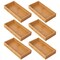 mDesign Bamboo Stackable Kitchen Drawer Organizer Tray, 6 Pack - Natural Wood